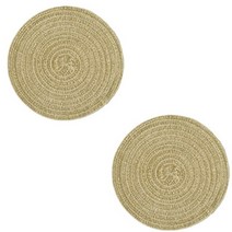 w에이블 감성 원형 테이블 매트 컵받침 2p, 02 골드, 지름 38cm
