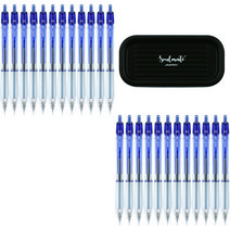 자바펜 나노라인 펜 0.3mm 24p + 펜트레이 세트, 파랑(펜), 랜덤발송(펜트레이), 1세트