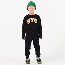 아동용 네온자수 기모 상하의 세트
