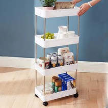 엠지 이동식 다용도 수납선반 틈새형 4단 MG-142, 일반형, 화이트