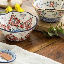 파뷔에 핸드메이드 슐레지엔 엔틱클래식 면기 2종 세트, 옐로우,레드, 1세트