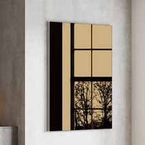 벽걸이 브론즈경 매트실버프레임 액자형 거울 900 x 600 mm, 혼합색상