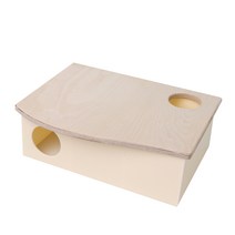 보라펫 햄스터 아크릴 미로 하우스 6룸형 중 골든용 자작나무 뚜껑, 아이보리, 1개