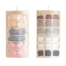 마두보 걸이형 속옷 보관함 6칸 + 18칸 세트, 베이지, 2세트