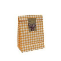 체크 페이퍼백 선물 포장봉투, 오렌지, 50개