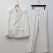 엑스바코드 남성용 데일리 스트라이프 더블 정장 수트 세트