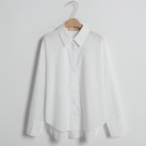 NAIN 여성용 N시그니처 BL006 자수 솔리드 오버핏 블라우스 BL-3998