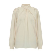 비엔엑스 하이넥 퍼프 소매 블라우스