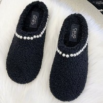페이퍼먼츠 여성용 진주총총 슬리퍼형 양털로퍼 00320