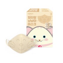 힐타임 냥냥이 마스크 초소형, 25개입, 1개, 베이지