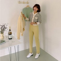 임블리 여성용 LONDON SLACKS 미친 슬림 일자핏 슬랭스 롱블리