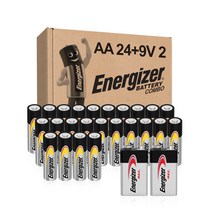 에너자이저 알카라인 AA 건전지 24p + 맥스 9V 건전지 2p, 1세트