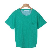 하인유 여성용 포켓 라운드넥 반팔 티셔츠 T9510K24