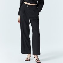 미쏘 여성용 10부 벨티드 와이드 슬랙스