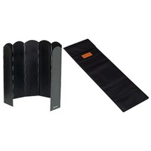 다니고 캠핑 분체도장 8단 접이식 버너 바람막이 B128 특대형   전용 파우치, 1개, 블랙