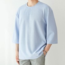 맨타임 남성용 DBT 데일리 오버핏 무지 7부 반팔 티셔츠