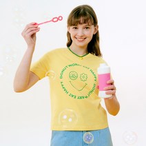 제로스트릿 여성용 스마일 도넛 반팔 티셔츠