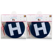 동글동글 생일 펠트 가랜드 W, 혼합색상, 2개