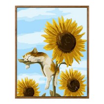 순잠 깜찍 모던 수채화 유채화 개릭터 그림그리기 DIY 세트 40 x 50 x 2.5 cm, 10 썬 플라워 캣