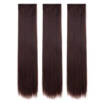 하이유니 긴생머리 헤어피스 50cm, 다크브라운, 3개