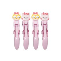 그레이거 빠지지않는 캐릭터 미니 헤어클립 2종 x 2p 세트, 핑크, 1세트