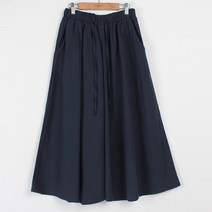 빼빼 여성용 스트링 올밴딩 7부 와이드 치마 바지