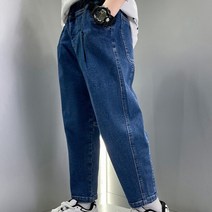 오렌지다몸 남아용 바둑판 패치 데님 팬츠