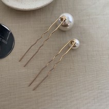 해피제이 진주 비녀 머리 빗 헤어 핀 2종 세트