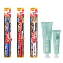 EBISU 프리미엄케어 G 칫솔 랜덤발송 3p + 민트비타치약 오리지널 120g + 40g, 1세트