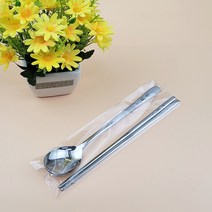 키친아트 클로버 샌딩 10인 수저세트 벌크형, 숟가락 10p + 젓가락 10p