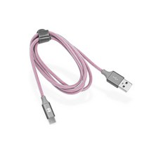 디씨네트워크 메탈 패브릭 USB C타입 고속 충전케이블, 핑크, 2m