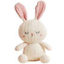 조이멀티 뜨개 동물 유아 애착인형, 토끼