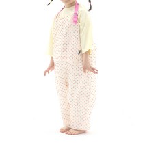 플리에 멜빵형 놀이복, 크림핑크하트