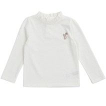 프렌치캣 여아용 화이트 골지 티셔츠