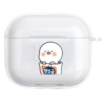 옴팡이 블리스 에어팟 3세대 클리어 일체형 케이스, 맛소금(케이스), 랜덤발송(키링)