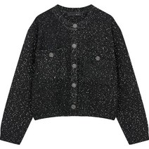 지컷 여성용 샤이닝 트위드 니트 가디건 7252350008