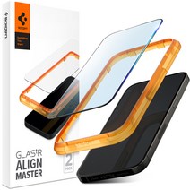 슈피겐 얼라인마스터 풀커버 강화유리 휴대폰 액정보호필름 블랙 2p + 이지 트레이 세트 AGL05204, 1세트