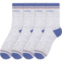 컬럼비아 자가드 쿠션 미들삭스 4족, 아이보리 + 블루