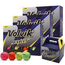 볼빅 HIGHEST 컬러 골프공 2피스 4종 x 3p 세트, 그린, 옐로우, 핑크, 오렌지, 3세트