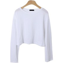 시크블랙 여성용 도렐머 크롭긴팔티 cpt10227k27