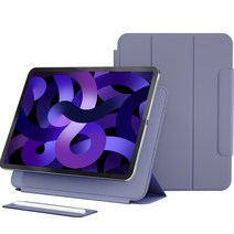 케이안 애플펜슬 수납 마그네틱 태블릿PC 커버 매트 폴리오 케이스, 라벤더