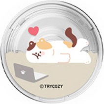 트라이코지 체인지 톡 탈부착 그립 휴대폰 거치대, 냥이의집콕 노트북, 1개