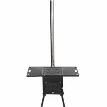 힐링캠핑 접이식 불꽃창 화목난로 77 x 56 cm