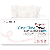 폴메디슨 딥레드 일회용 면 수건대용 페이스타올, 80매, 1팩