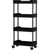 닌샵 주방 4단 틈새 선반, 1개, 블랙