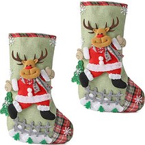 크리스마스 선물 쏘옥 귀여운 장식 양말 주머니 2p, 루돌프