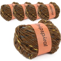 브랜드얀 다루마 칩스피럴 뜨개실 3mm 5p, 03 브라운베이스, 46m