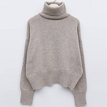 TANKUS 여성용 소프트 폴라넥 데일리 긴팔 니트 TU4KP004L0