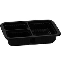 스완 일회용 실링 배달용기 19143 3호3칸 650ml 검정색, 20개입, 1개