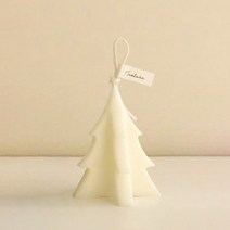 F5NATURE 크리스마스 오브제 트리캔들 화이트 S, 클린코튼, 1개